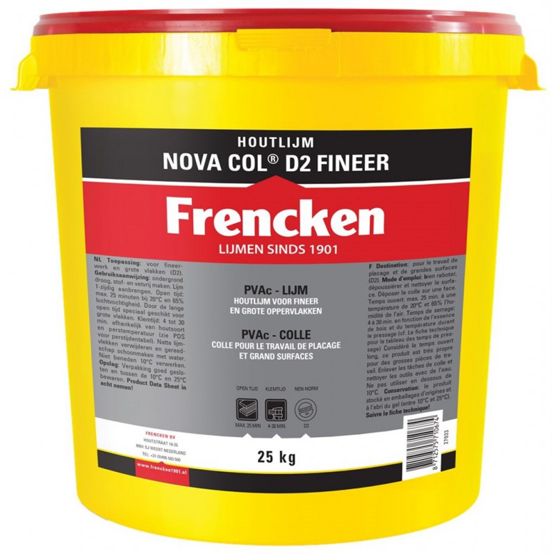 Houtlijm Novacol D2 Fineer 25Kg