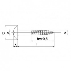 Houtschroef Din96 Bk 4X30Mm Ms Vern - 200 stuks