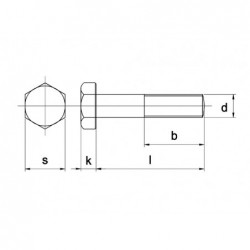 Bout Din931 8.8 M4X25Mm Elvz zonder Moer - 500 stuks