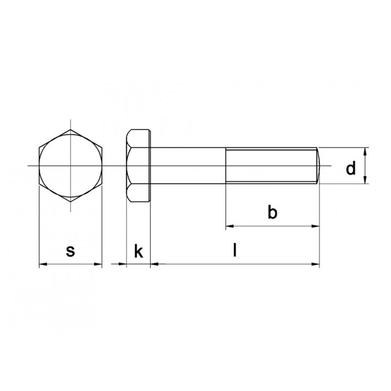 Bout Din931 8.8 M4X25Mm Elvz zonder Moer - 500 stuks