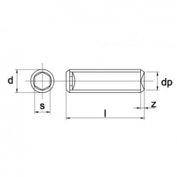 Stelschroef Din916 45H M4X6Mm Zwart - 200 stuks