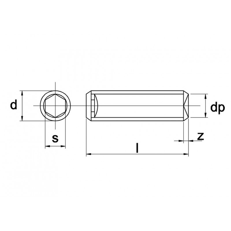 Stelschroef Din916 45H M4X6Mm Zwart - 200 stuks