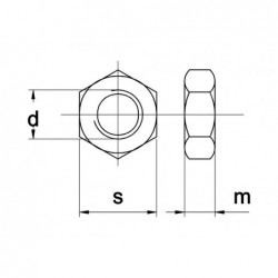 Moer Din934 Klasse 8 M6 Blank Sw10 - 200 stuks