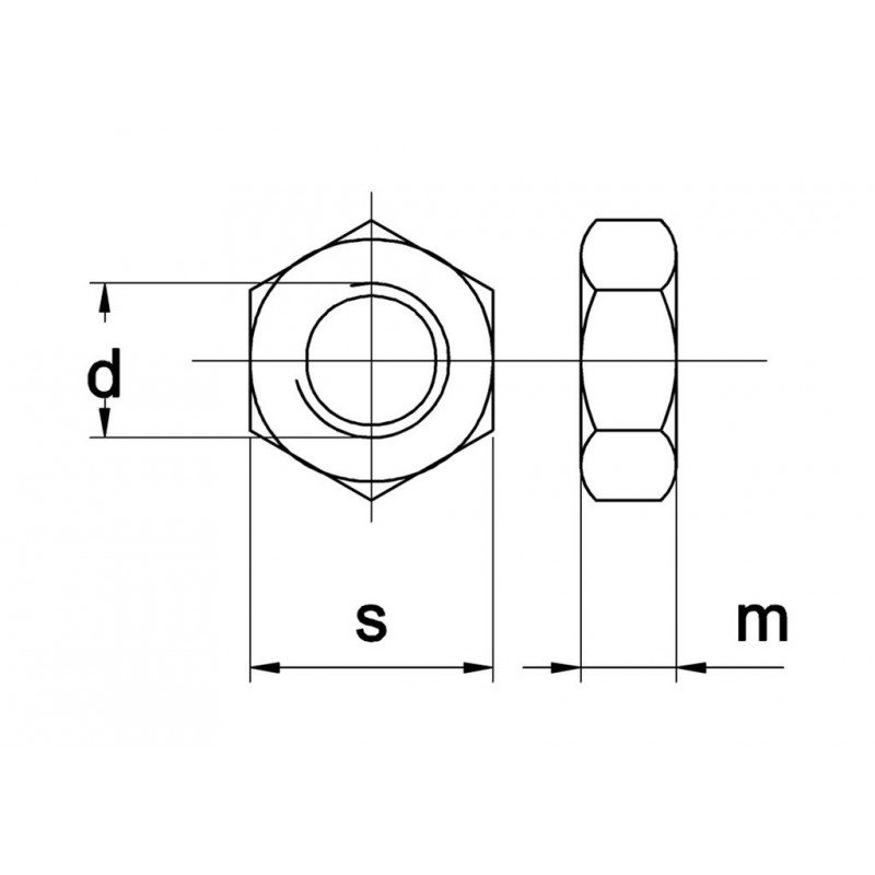 Moer Din934 Klasse 8 M6 Blank Sw10 - 200 stuks