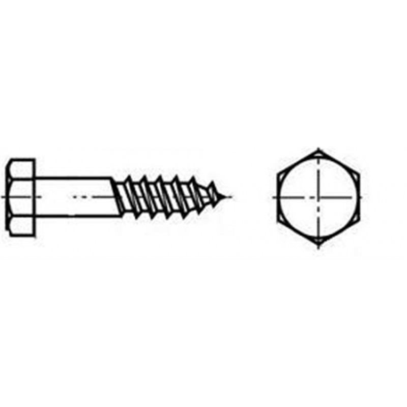 Houtdraadbout Din571 4.6 8X50Mm Thermisch verzinkt - 200 stuks