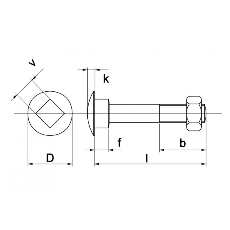 Slotbout Din603/555 4.6 M5X16 Verzinkt - 500 stuks