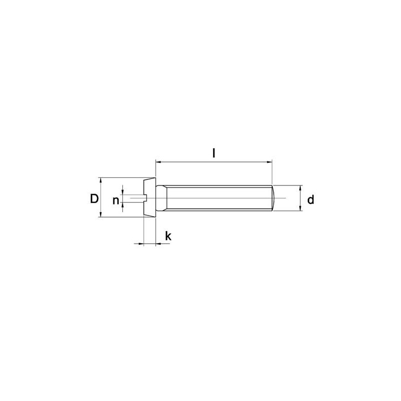 Metaalschroef Din84 M5X70Mm Ck Rvs A4 - 200 stuks