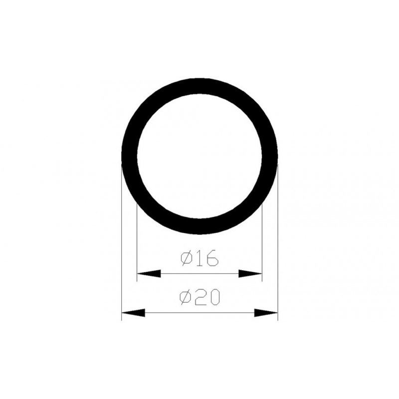 Buis Rond 20X16Mm Alu 1M