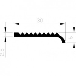 Trapkantprofiel 2223 30X6X2Mm 2M Alu