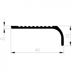 Trapkantprofiel 2225 40X15X2Mm 2M Alu