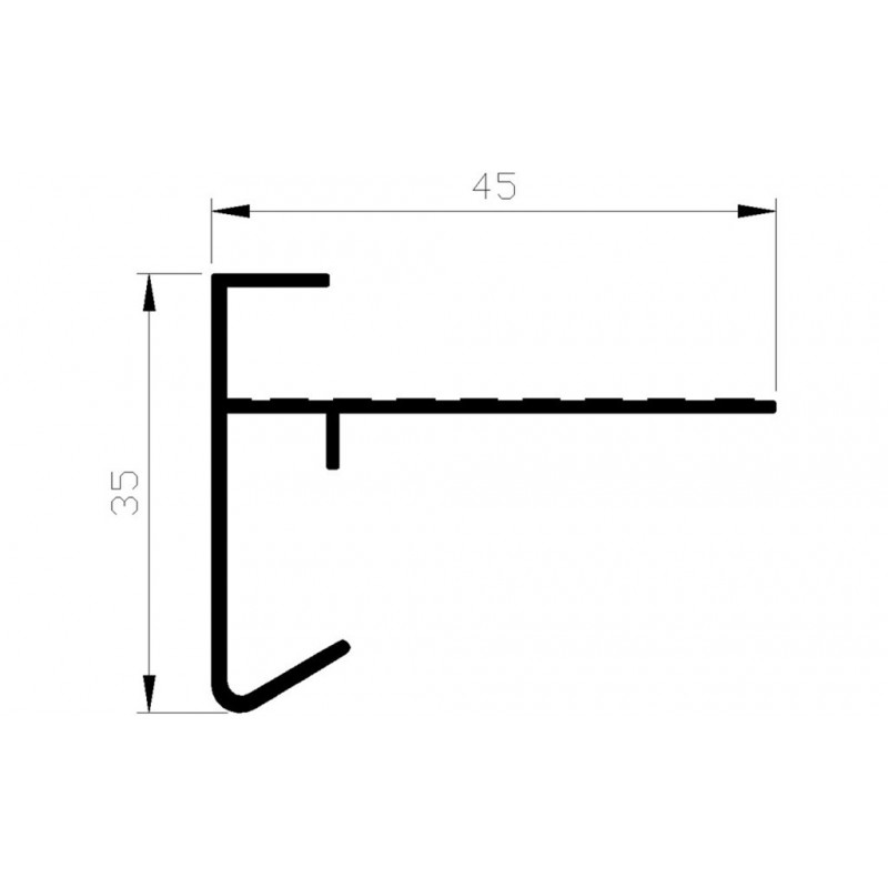 Dakrandprofiel 7201 35X45Mm Alu - 2