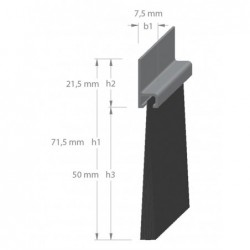 Dorpelstrip Ah5 H-Prof 50Mm Haar 2