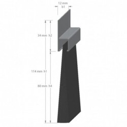 Afdichtborstel Ah8 H-Prof 80Mm Nylon 3M - 3 Lengte