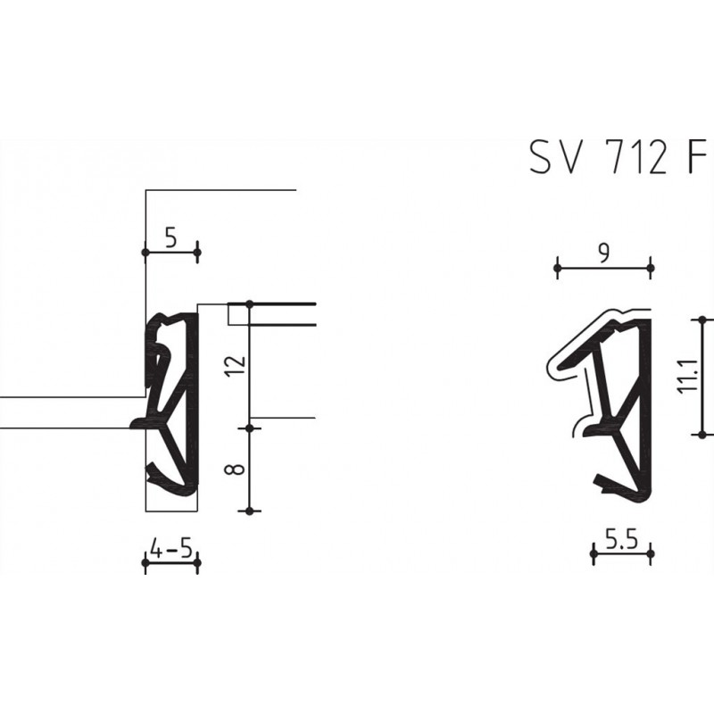 Dichting Sv712F Zwart M Folie - 180 Meter