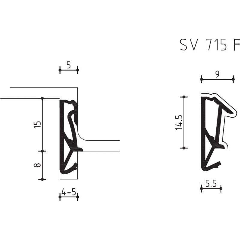 Dichting Sv715F Zwart M Folie - 150 Meter