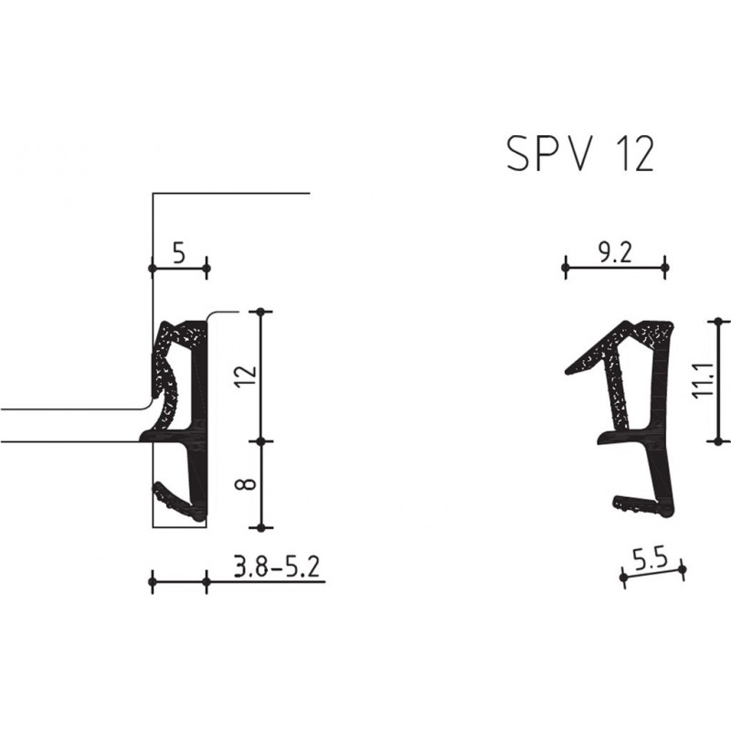 Dichting Spv12 Zwart Z Folie - 180 Meter