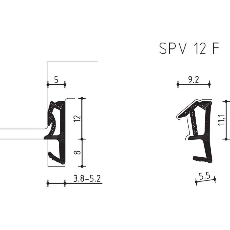 Dichting Spv12F Zwart M Folie - 180 Meter