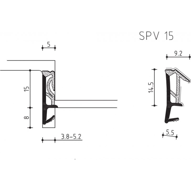 Dichting Spv15F Zwart M Folie - 150 Meter