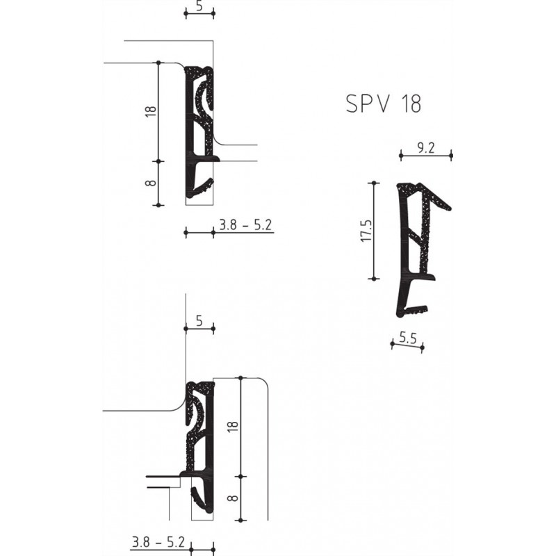 Dichting Spv18 Zwart Z Folie - 150 Meter