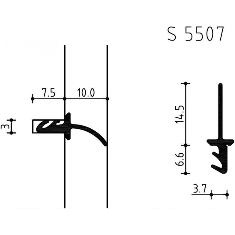 Hs-Dichting S5507 Zwart Tussen - 150 Meter