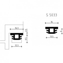 Vulstrip S5033 12Mm Zwart - 100 Meter