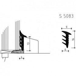 Beglazingsprof S5083 Zwart 250M - 250 Meter