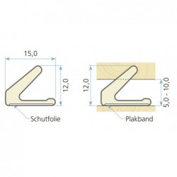 Qlon Tochtprofiel 3121 Zwart Zelfkl 7M