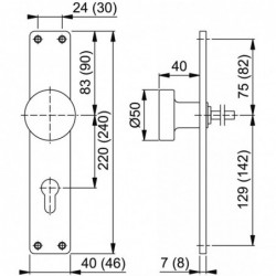 Knopschild 58/202 220X40 Blind F1