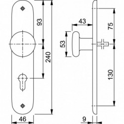 Knopschild 53/273P 240X46 Blind F1