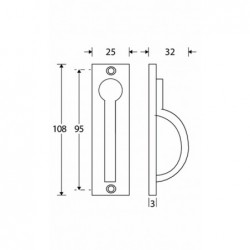 Schuifdeur Trekring 108X25Mm Inb Matchr