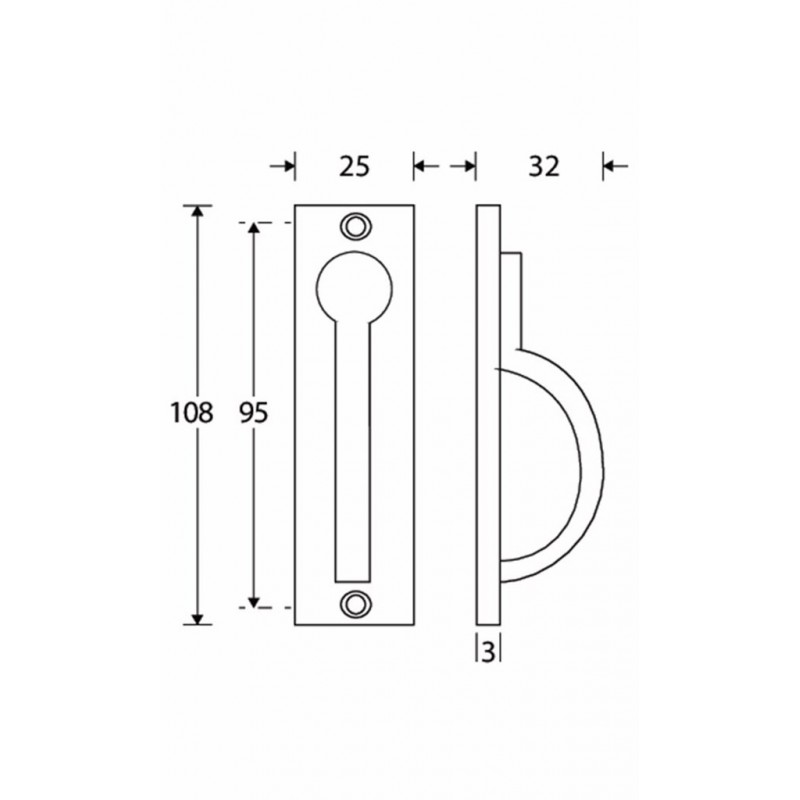 Schuifdeur Trekring 108X25Mm Inb Matchr