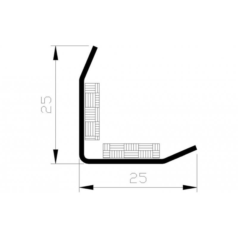 Hoekbeschermer Rvs Zelfkl 25X25X1Mm 1