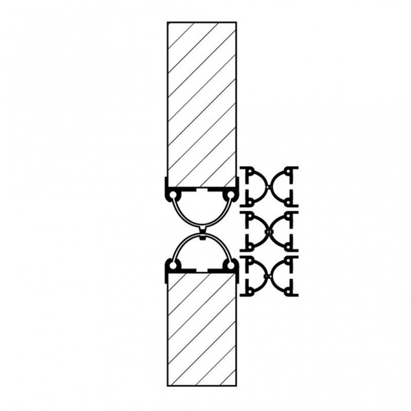 Enkele Strip V Deurnaald 250Cm Alu