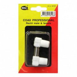 Coax Stekers 9Mm Haaks 1Xbus+1Xpen Blist