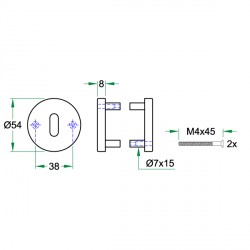 ARTITEC AFDEKROZET BLIND 27228 54MM RVS