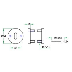 ARTITEC SLEUTELROZET SL 27224 54MM RVS