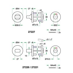 ARTITEC WC-GARNITUUR 8MM 27227 54MM RVS