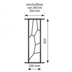 Secubar Siertralie Deco2 Zwart 250-825mm