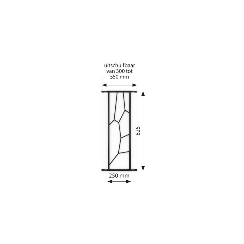 Secubar Siertralie Deco2 Zwart 250-825mm