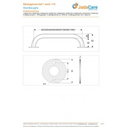 Jadacare Wandbeugel 30cm RVS Gepolijst