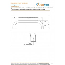 Jadacare Wandbeugel 30cm RVS Gepolijst Verdekt