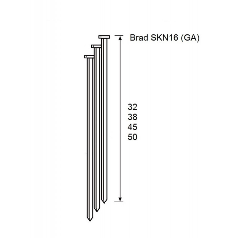 Dutack Afwerknagel/Brad SKN16 38mm Verzinkt - 2000 Stuks