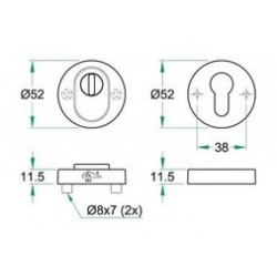 ARTITEC PC-ROZET 92351 KERNTREK BEVEILIGING RVS 2*