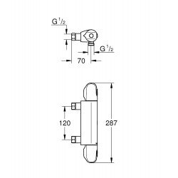 GROHE Douchemengkraan 1000 Zonder S-Koppeling - HOH 120mm 1/2