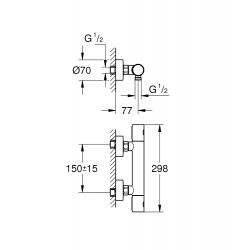 GROHE Douchemengkraan 800 Met S-Koppeling - HOH 150mm 1/2