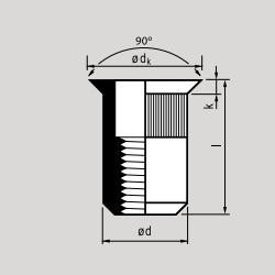 Popmoer Aluminium 20-VO VK M6x15,5mm - 250 Stuks