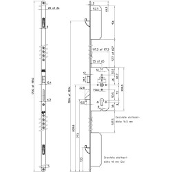 Nemef Meerpuntssluiting 4923 - Cilinderbediend - DM 55 - PC 72 - 1700mm - D1/2/3/4 - SKG ***