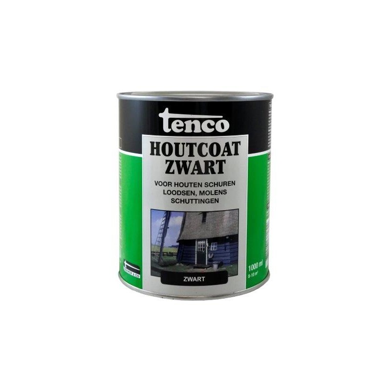 Tenco Houtcoat Teervrij - 1 Liter - Zwart