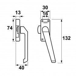 AXA Raamsluiting 3302-30 - F1 Zilverkleurig - Rechts