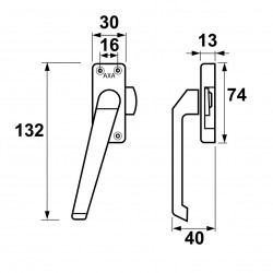 AXA Raamsluiting 3302-40 - F1 Zilverkleurig - Links